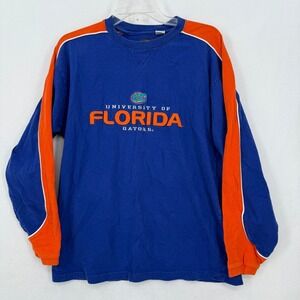 University of Florida Gators Long Sleeve Shirt Men's Size Medium Blue Orange Y2K